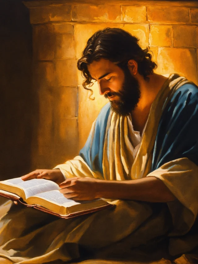 oil painting of a biblical man reading a bible (3)