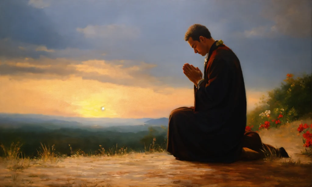 oil painting of a man praying (4)