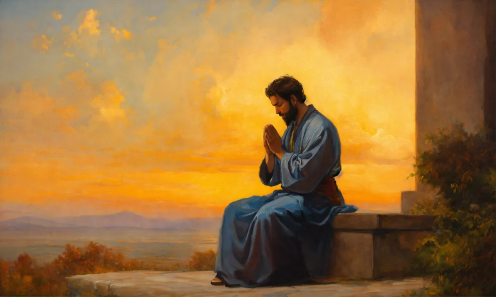 oil painting of a man praying to god (6)